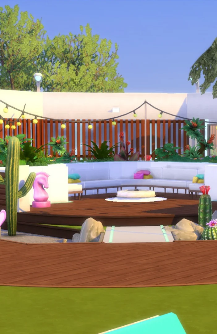 Love Island villa created in The Sims 4 by YouTuber Steph0Sims