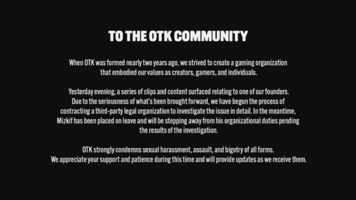OTK Places Mizkif on Leave Following Sexual Assault 'Cover-up' Allegations