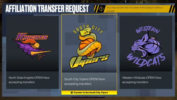 How to Transfer Affiliations in NBA 2K23