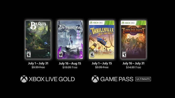 Xbox Games with Gold Membership: July 2022