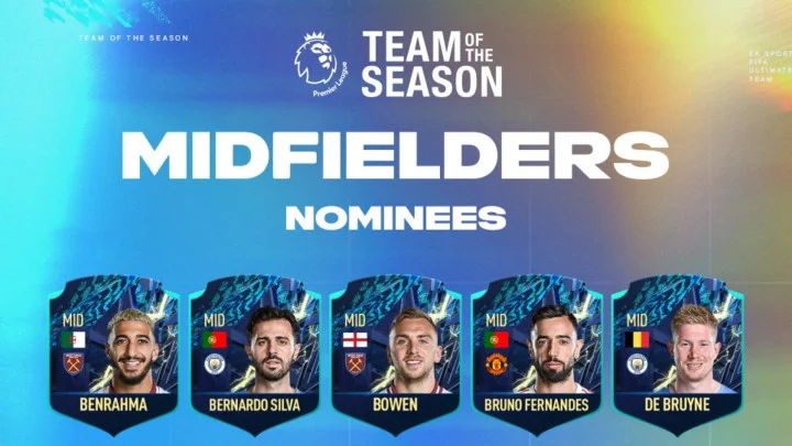 FIFA 22 Premier League Team of the Season Midfielder Nominees