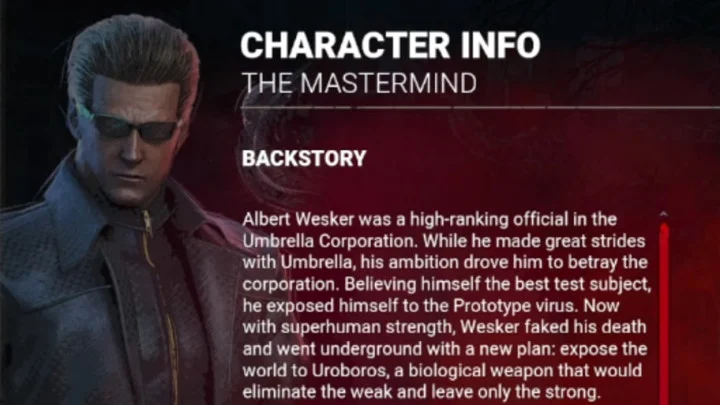 Albert Wesker, The Mastermind: Powers, Perks, Add-Ons in Dead by Daylight